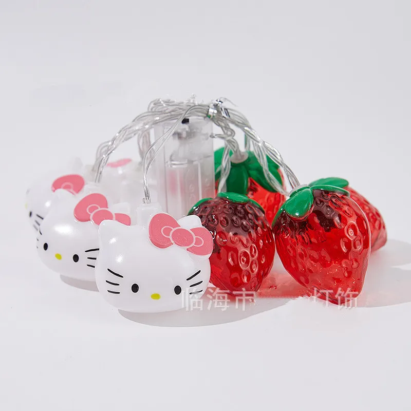 Hello Cat Strawberry Patchwork String Lights Indoor Room Party Decor Battery USB Powered Fairy Lights Holiday Decoration 920