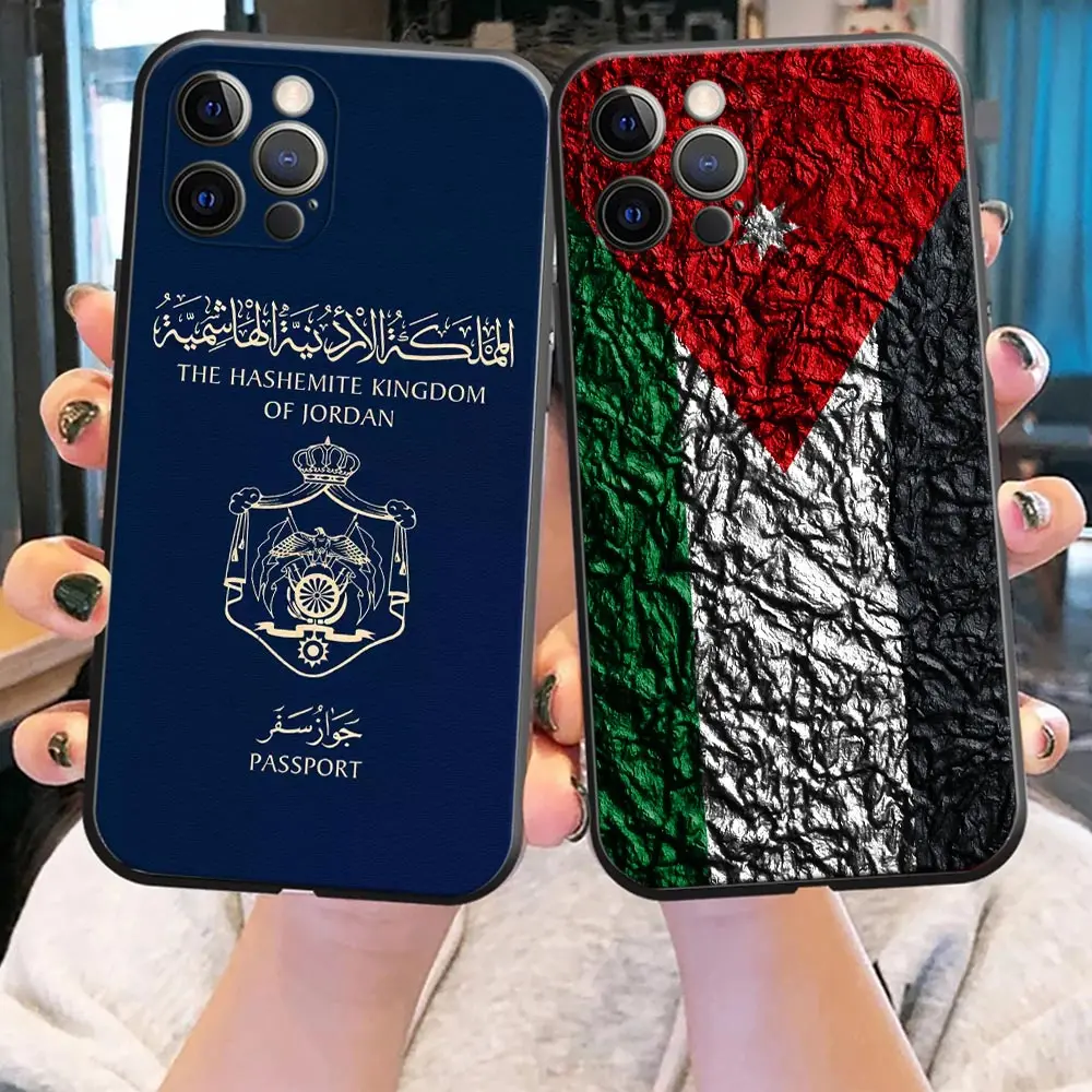 سيليكون جوردان جراب هاتف خريطة جواز سفر ، غطاء لهاتف أيفون 15 ، 11 ، 12 ، 13 ، 14 برو ماكس ، ميني ، XR ، Xs ، SE ، 2 ، 7 ، 8 بلس