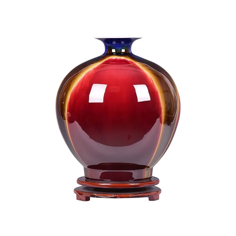 Vase creative Jingdezhen ornament kiln-changed ceramic European flower ware flower insert desktop TV cabinet office gift