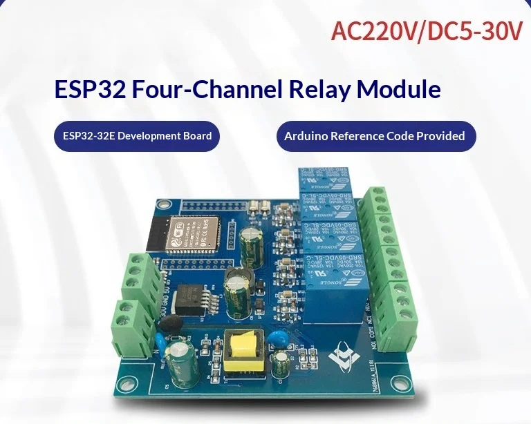 Ac/dc Power Supply Esp32 Wifi Bluetooth Ble Four-way Relay Module Esp32- Development Board