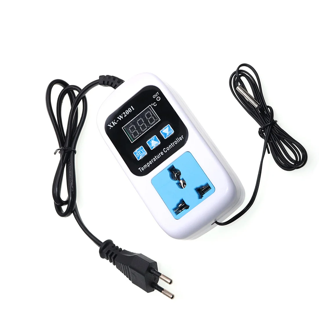 BTCL XK-W2001 controlador de temperatura Digital enchufe AC 110-220V termostato regulador enchufe con Sensor NTC