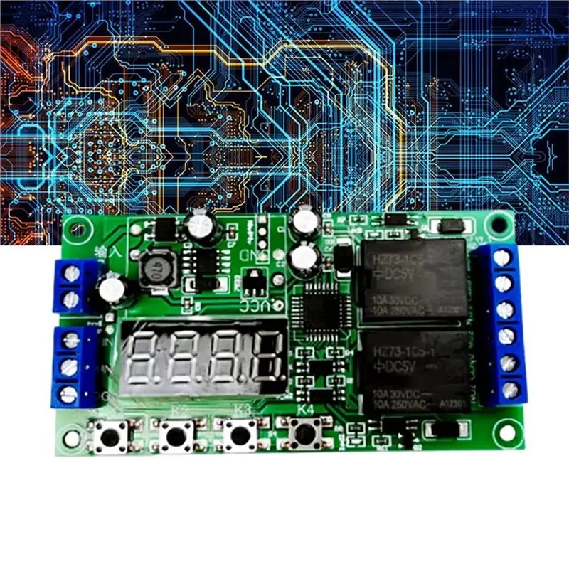 ABYN-Multifunctional YF-7 DC7-30V Dual Channel Delay Relay Module Control Switch Pulse Trigger Cycle Timer 0.01S-999Ms