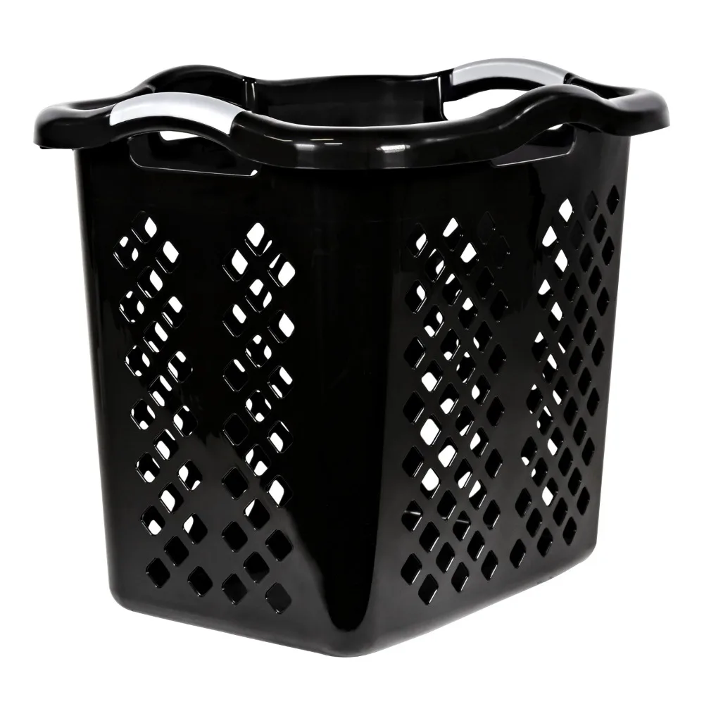 (2 Pack) Plastic 2 Bushel Laundry Basket, durable, lightweight, easy to carry, suitable for daily use