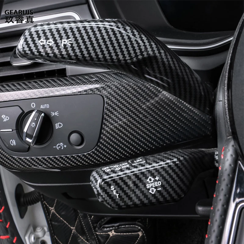 

Carbon Fiber Car Wiper Lever Steering Rod Cover Decoration For Audi A3 8Y A4 B9 A5 A6 C8 A7 Q5 FY Q2 Q3 Interior Accessories