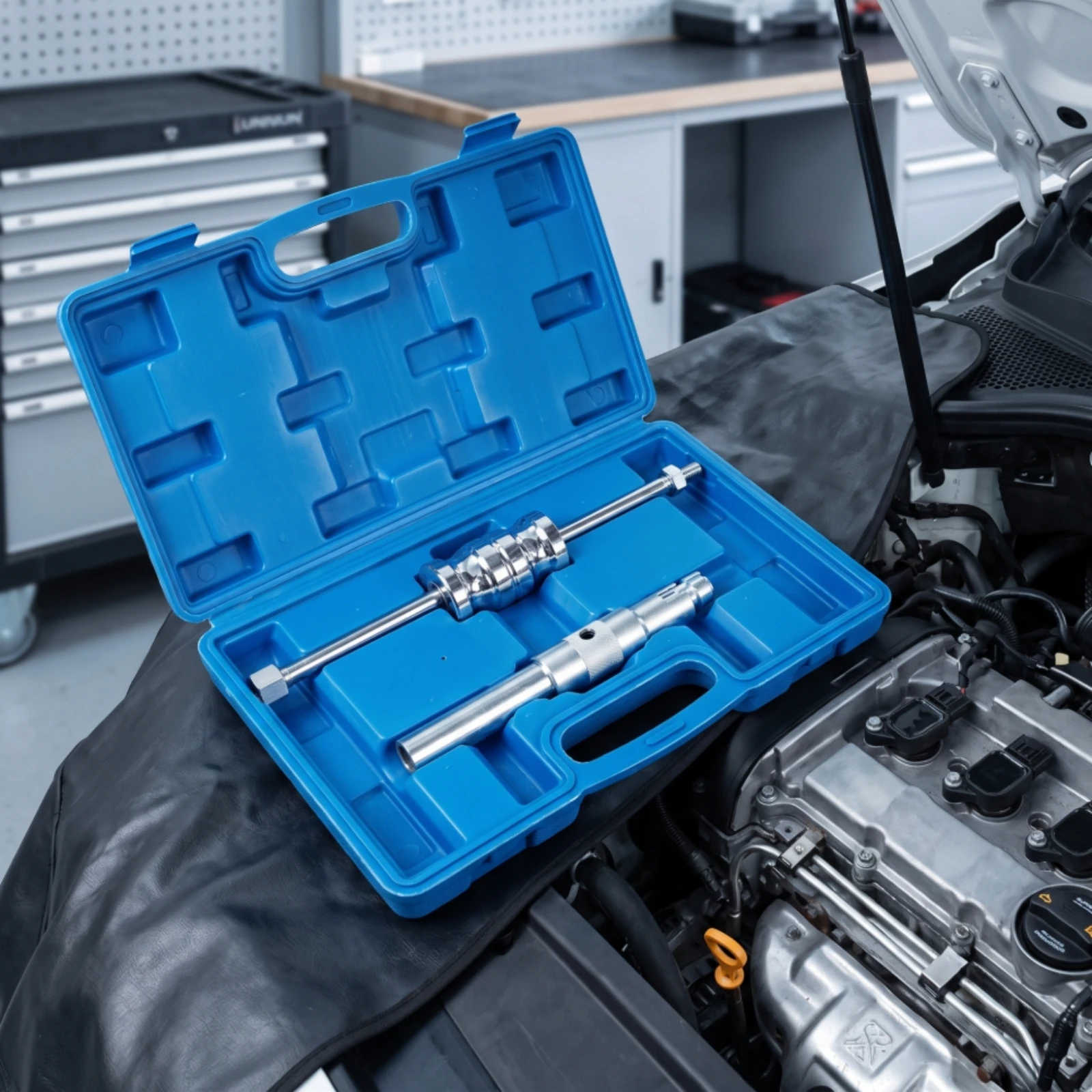 2 Pieces Slide Hammer Puller Kit with Carrying Case Heavy-Duty Slide Hammer Puller Kit Long-Lasting Multipurpose for Mechanics