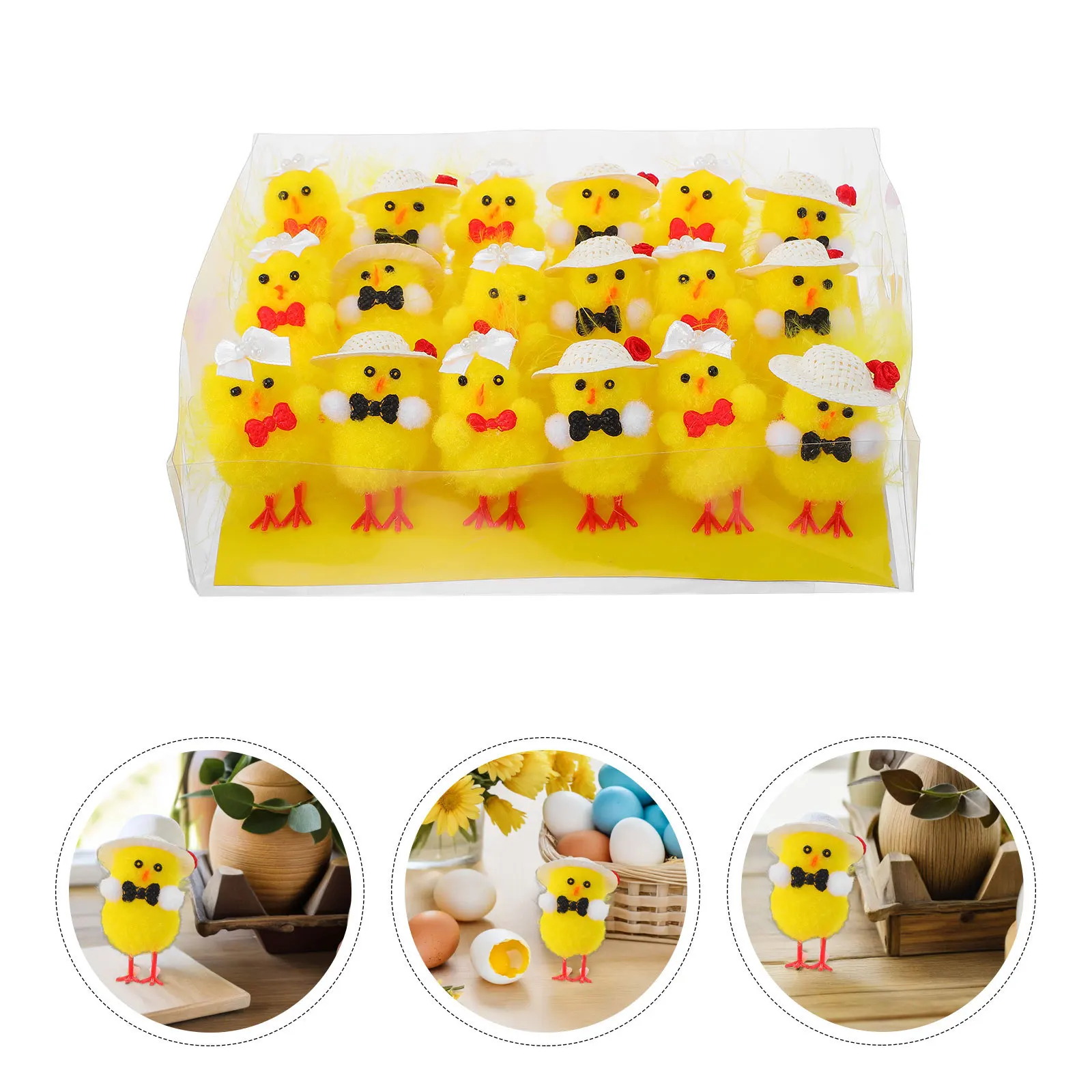 

24Pcs Mini Chicks Cute Easter Chicken Decor for Crafts Spring Party Favors Activities Table Centerpieces Animal Figurines