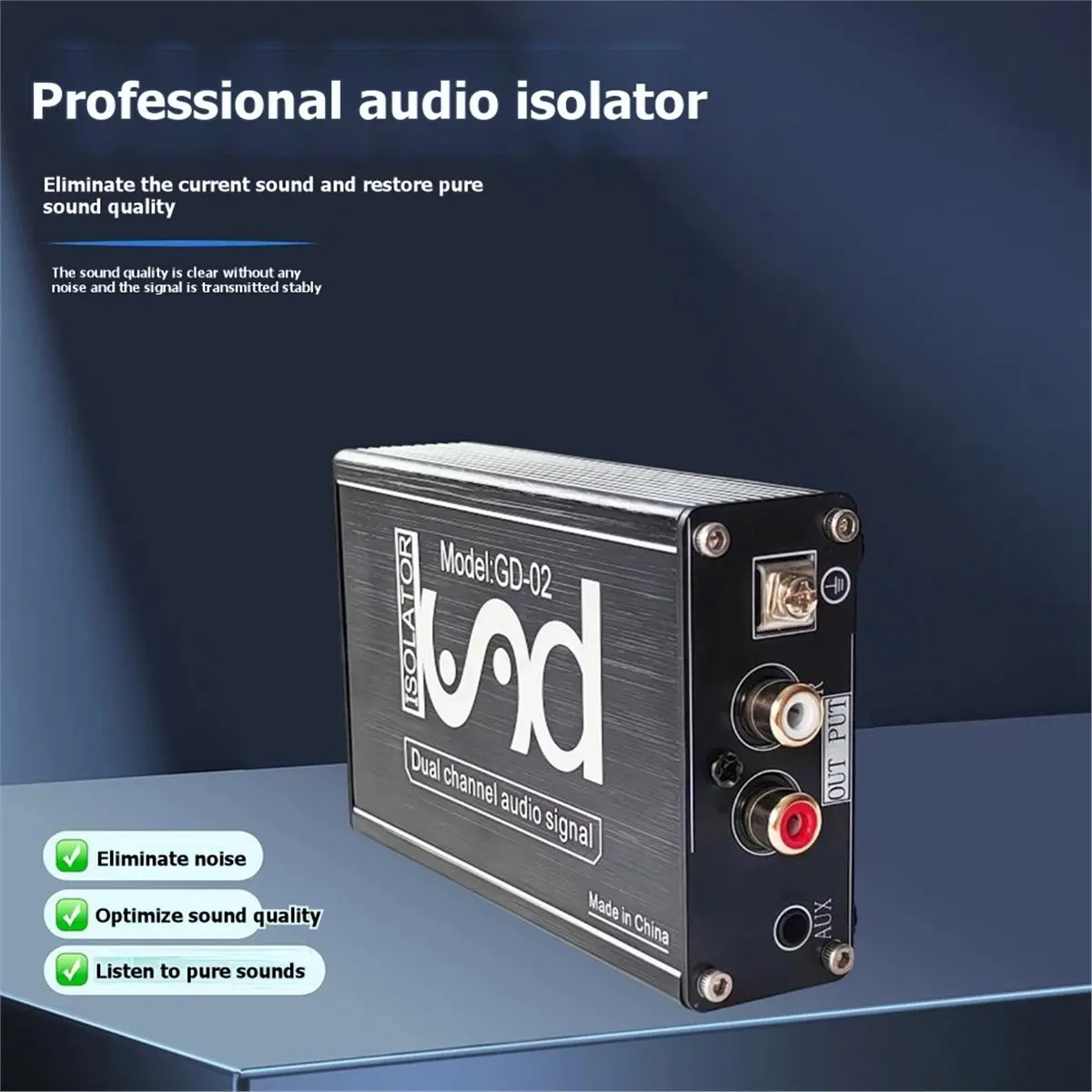 E@MB*RA*aCE^HAPPYa RCA Audio Isolator 3.5mm Professional Computer Amplifier Noise Canceller Car Audio Current Acoustic Interfere