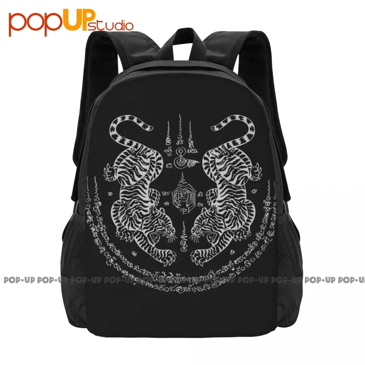 Sak Yant Thai Tattoo Twin Tiger Muay Magical Thailand Backpack Large Capacity Training Gymnast Bag