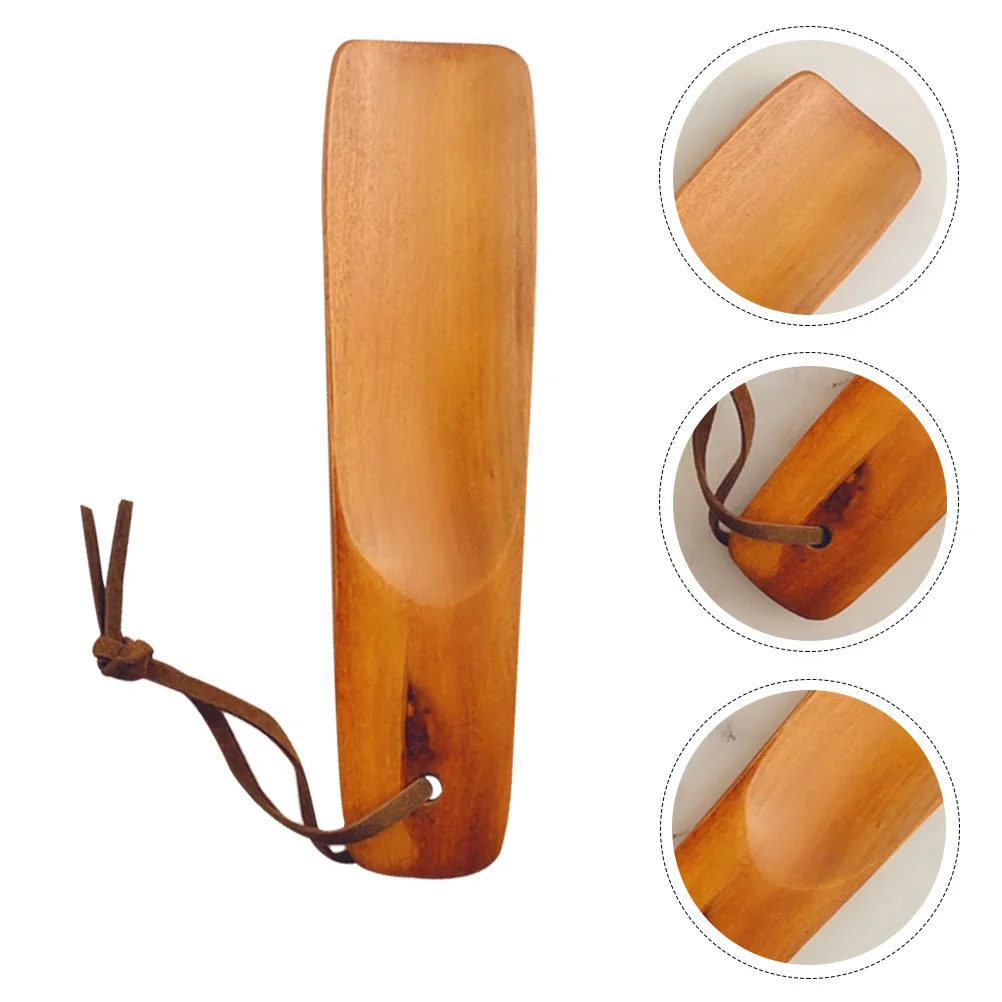 

2Pcs Smooth Wooden Shoehorns Durable Portable Shoe Lifters for Elderly Practical Ergonomic Design Shoes Lifter