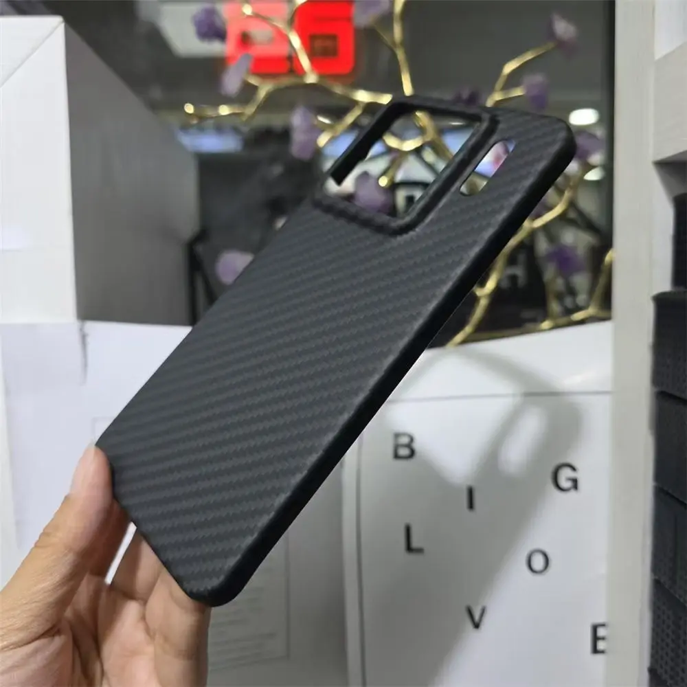

Тонкий арамидный полузавернутый чехол из углеродного волокна для Xiaomi 15S Pro, матовый противоударный чехол