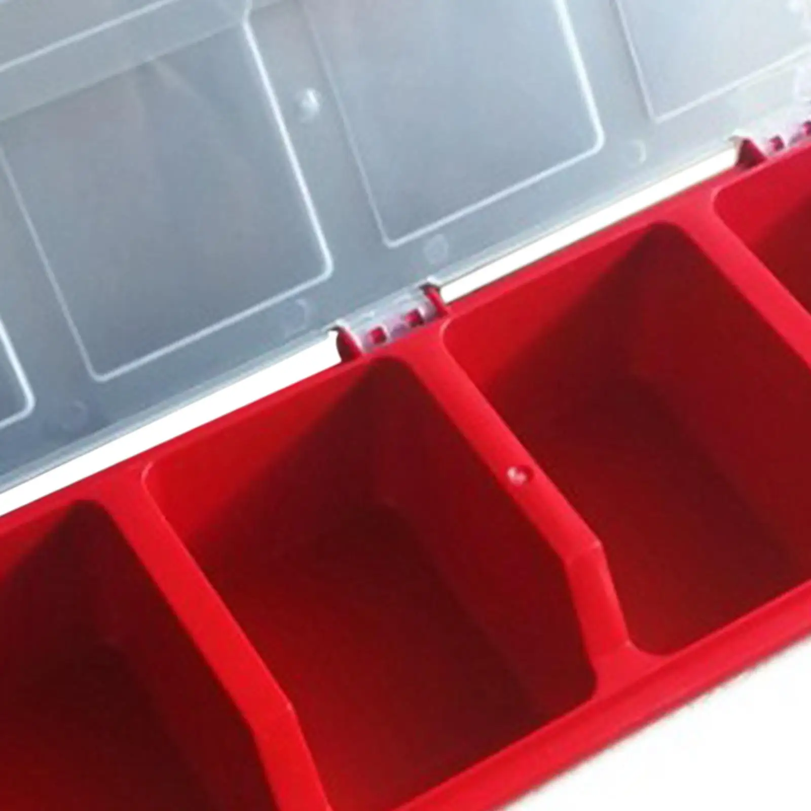 Components Screws Organizer Storage Bin Sloping Opening Semi Transparent Lid