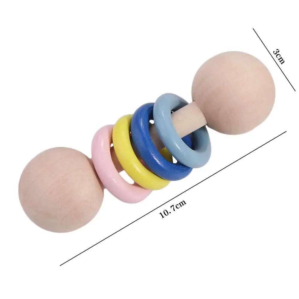 Деревянные детские погремушки, радужные кольца, музыкальные погремушки-колокольчики, развивающая музыкальная игрушка