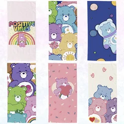 Kawaii Carebears Beach Towel Cartoon Printed Care Bears Bath Towel For Kids Adult Summer Swim Shower Bathroom Towel Blanket