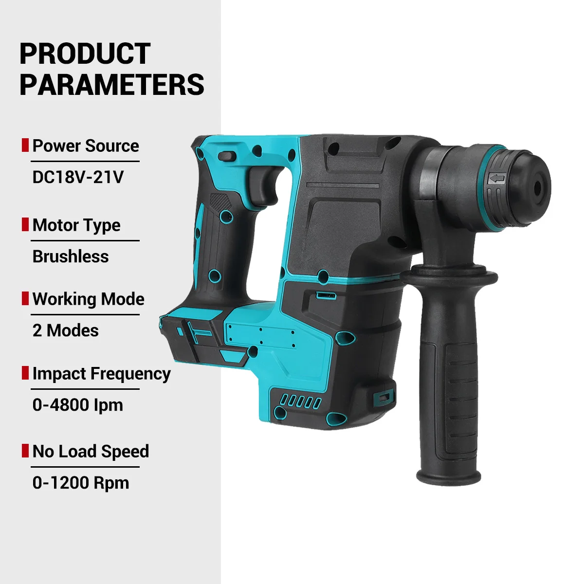 26mm Brushless Electric Hammer Drill Multifunctional Rotary Cordless Rechargeable Drilling Chiseling Tool For Dewalt 18V Battery