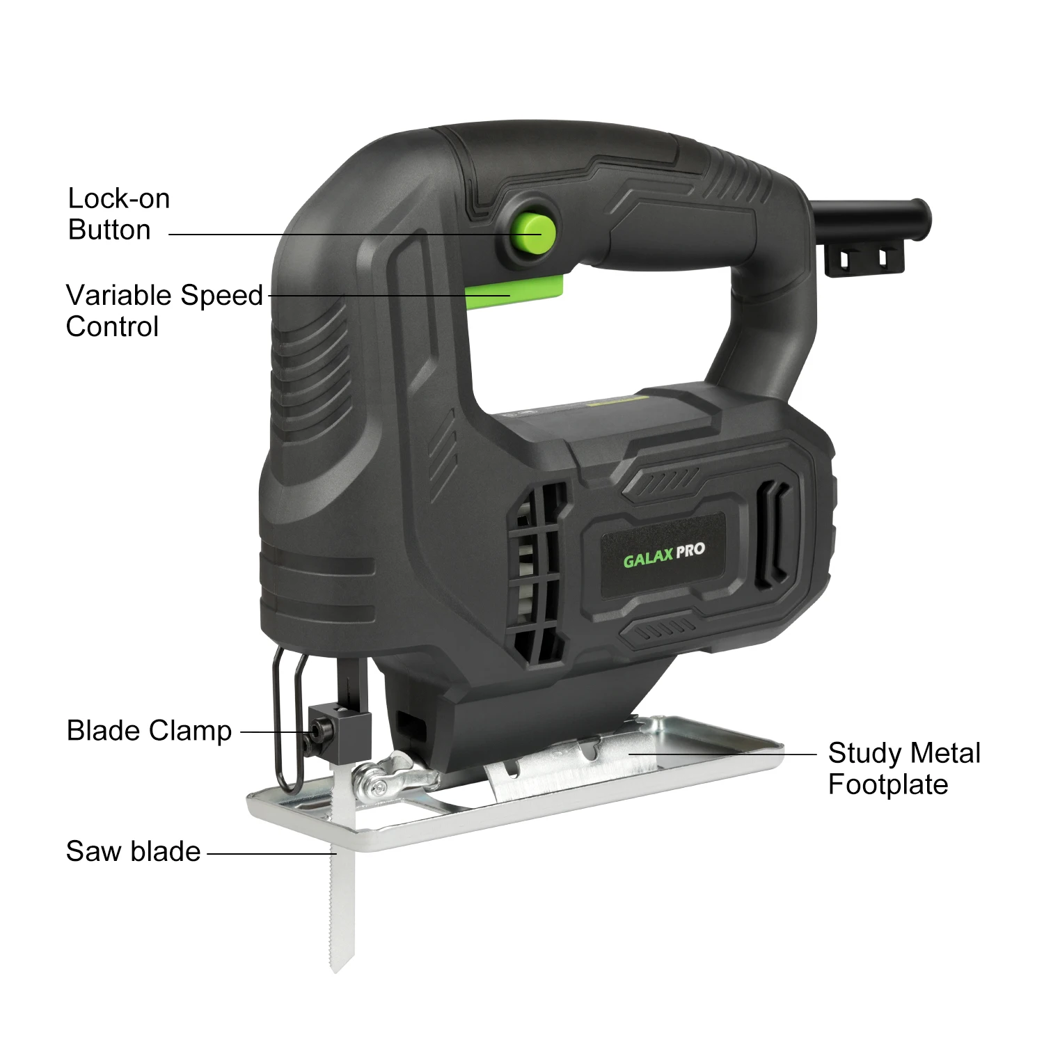 GALAX PRO Stichsäge 400W Leistungsstarker Motor Elektrische Säbelsäge 3000 U/min Einstellbar ±45° ° Abgeschrägter Schnitt für Tischler DIY Holzbearbeitung – Detail 13
