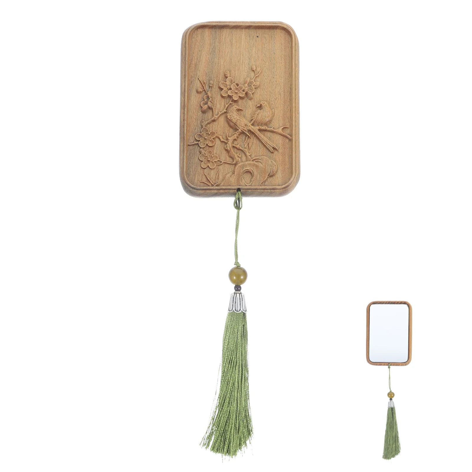 مرآة مكياج خشبية مدمجة محمولة صغيرة الحجم للنساء، أساسيات السفر، مرآة محمولة قابلة للطي من أجل اللمس أثناء التنقل #6