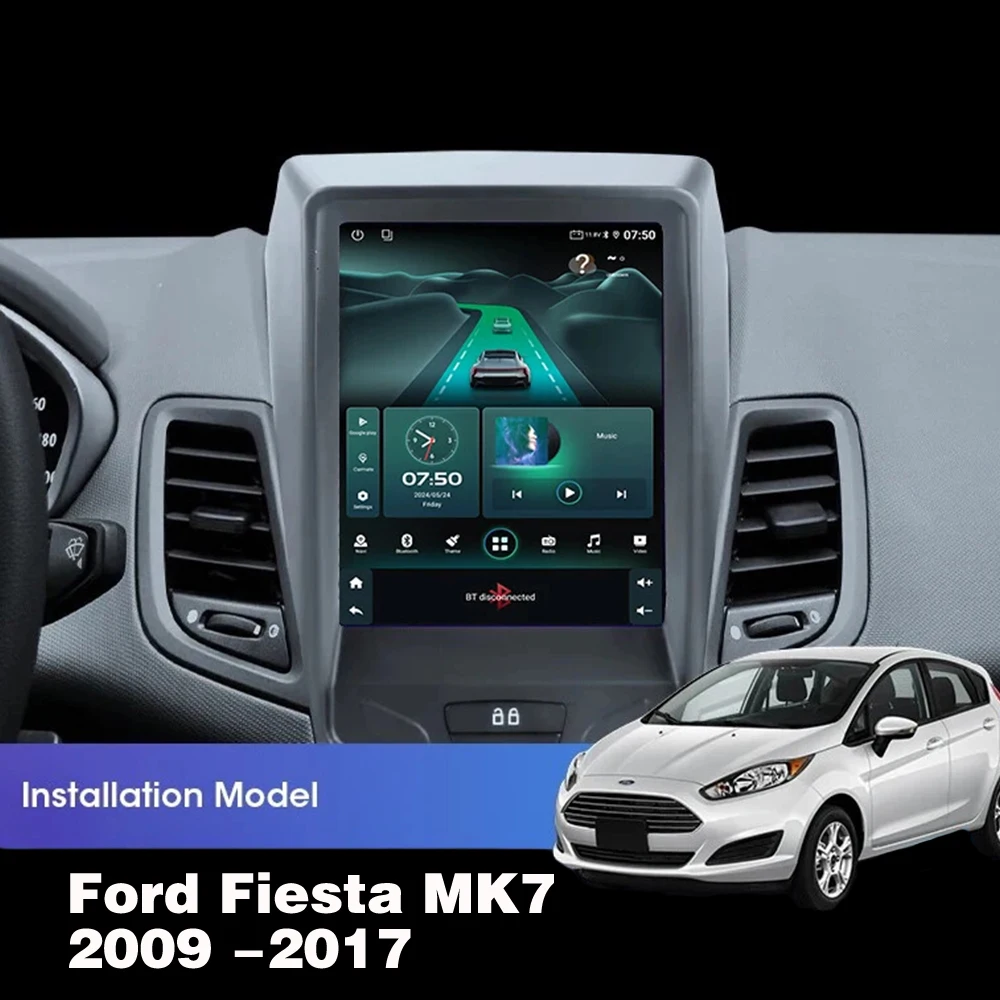 9.7 inch Android 14 For Ford Fiesta MK7 2009 -2017 Wireless Carplay Car Radio Stereo Multimedia Video Player GPS Navigation DSP