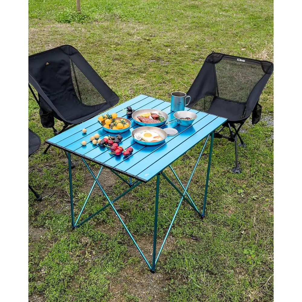 Ultralight Compact Camping Folding Table with Carry Bag (Reinforced Blue - XL)