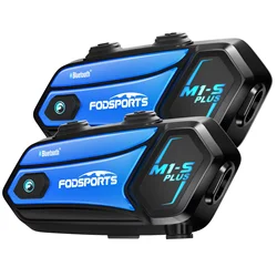 2pcs Fodsports M1-S Plus casque de moto intercom sans fil bluetooth casque 10 cavaliers intercom, FM, partage de la musique