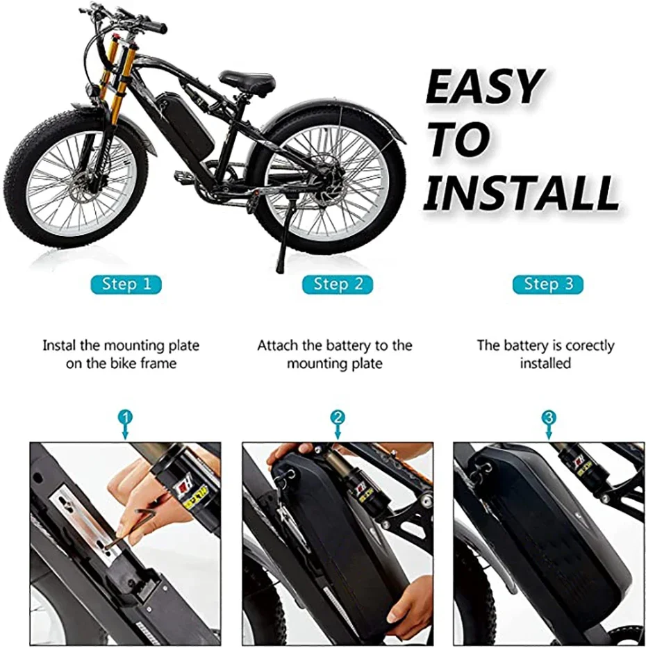 48V 13Ah 20Ah 24Ah Ebike Conversion Kit Open Size 170mm 190mm Electric Bicycle Motor 20Inch 26Inch Fat Tire Li-Battery Pack