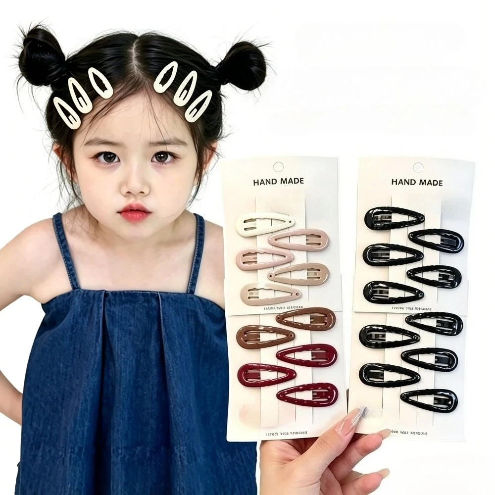

10Pcs/Set Alloy Teardrop Shape Hair Clip for Children Girls Candy Color Barrettes Hairpins Children Hair Pin Accessory Headwear