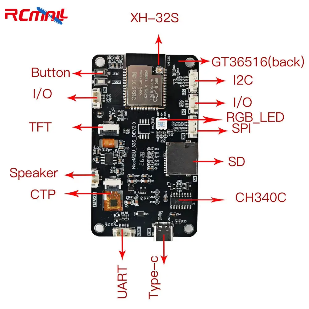 2.8inch TFT LCD Display ESP-32 WiFi BLE ST7789P3 Driver Capacitive Touchscreen IOT Development Board NiceMCU_32S for Arduino