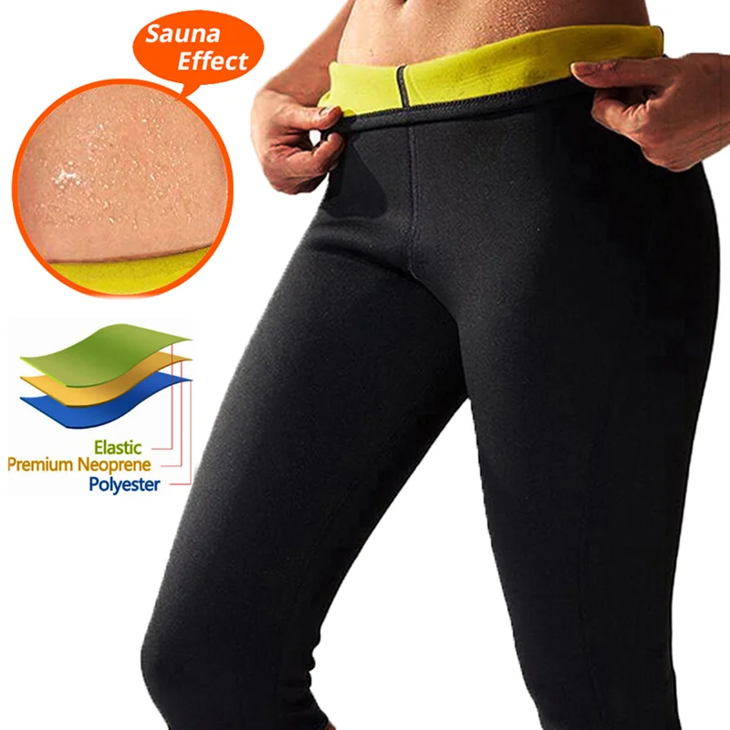 Neoprene Sauna Sweat Pants Gym Leggings Women Shapewear Body Shapers Waist Trainer Fat Burn Workout Fitness Slimming Pants