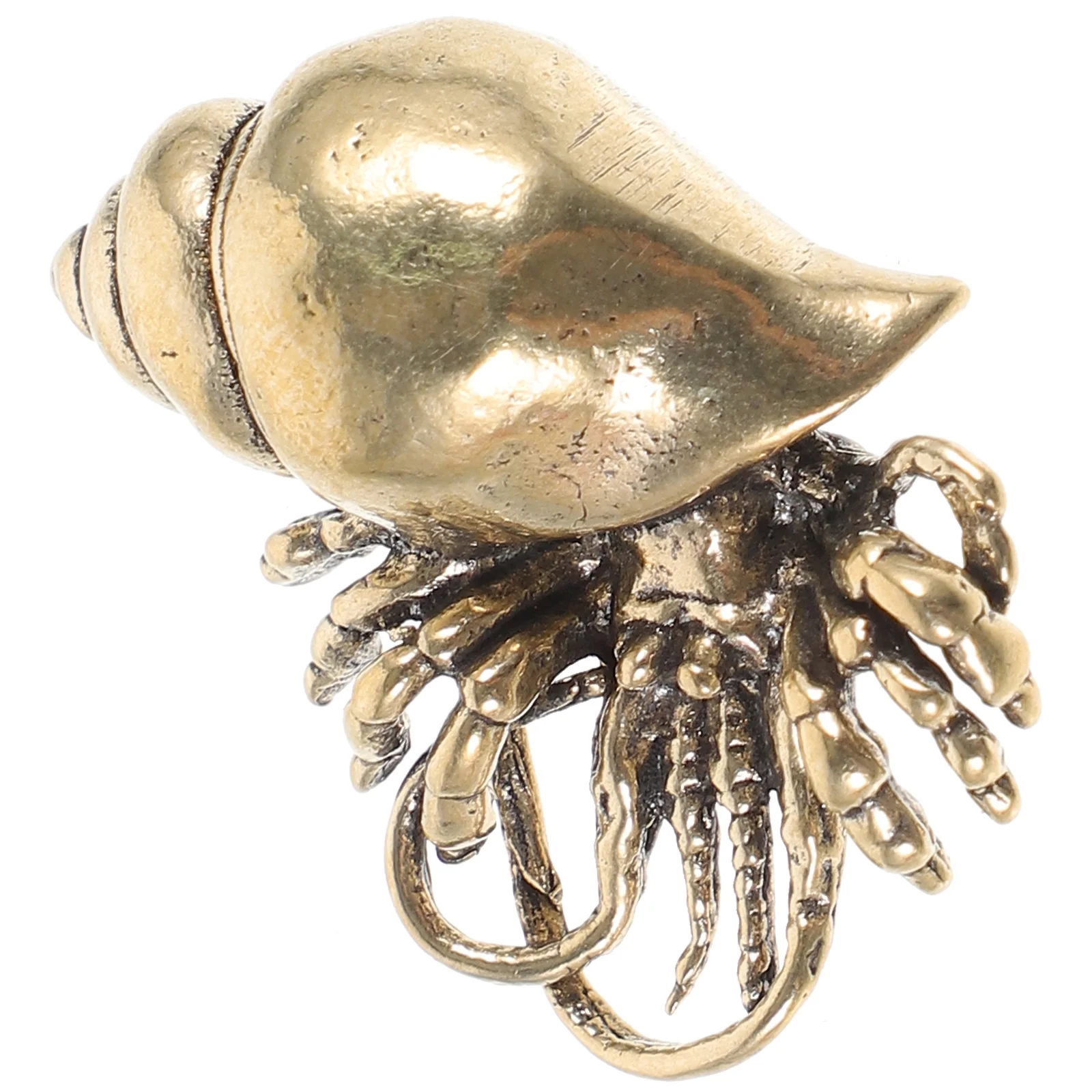 

Brass Hermit Crab Ornament Retro Style Handcrafted Metal Decor for Home Office Desktop Vintage Animal Craft Display Cabinet