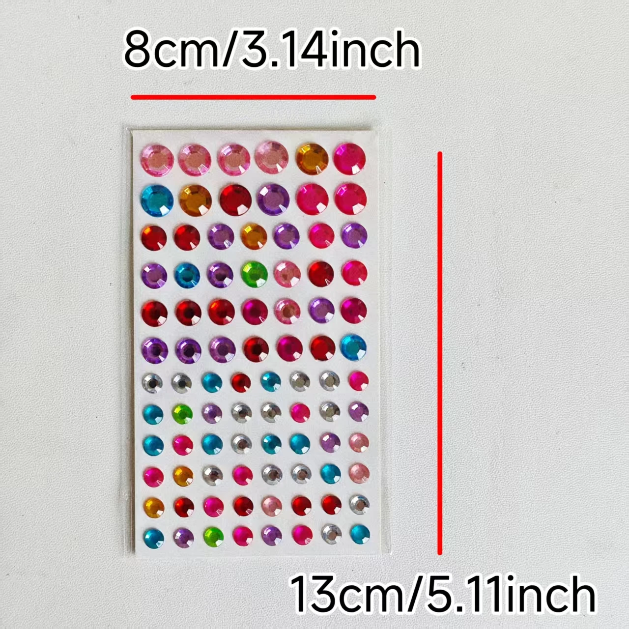 8 Sheets of 635 Colorful Cartoon Heart, Star, and Round Rhinestone Stickers, Suitable for Handmade Face Decoration, Various Shape and Color Combinations: Water Drop, Square, Oval, Flower