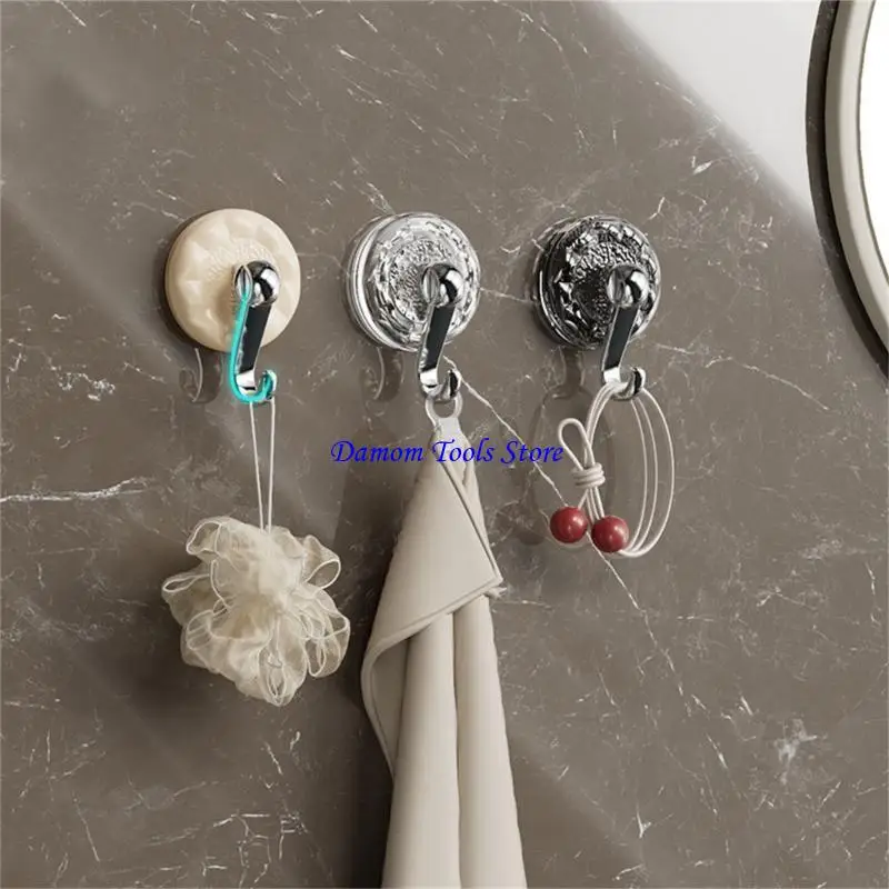 57BE 4pcs Vintage  Ripples Suction Cup Hangers Multifunction Solution Kitchen Suction Organizers for Hanging Items In Bathrooms