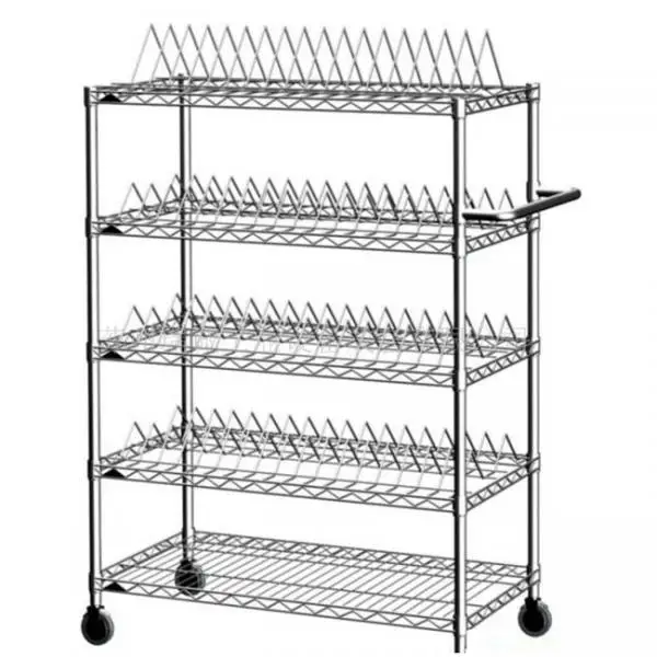 Heavy Duty Chrome Wire Shelves with Wheels for Kitchen Garage Warehouse Storage Rack Mobile Shelving Unit Organizer
