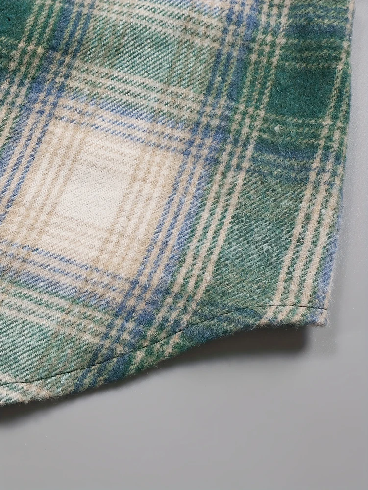 Camisa a cuadros de franela para mujer, chaqueta con botones de paja, Material de poliéster, moda Primavera Verano 2025