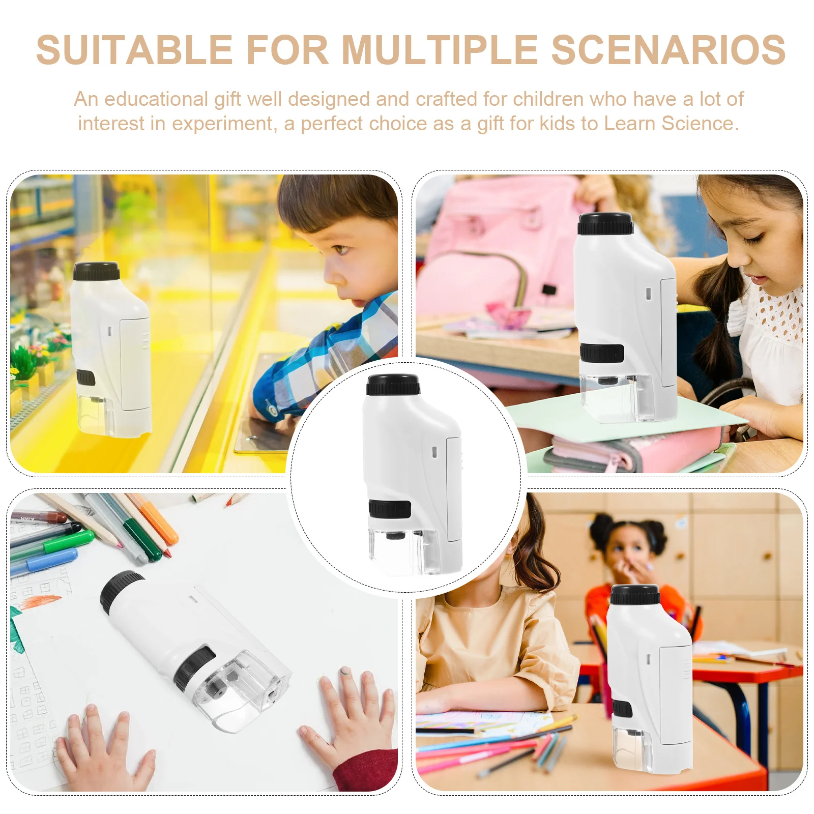 مجهر محمول للأطفال المكبر البيولوجي تجربة علمية أداة تعليمية طالب مدرسة التموين مراقب في الهواء الطلق #6