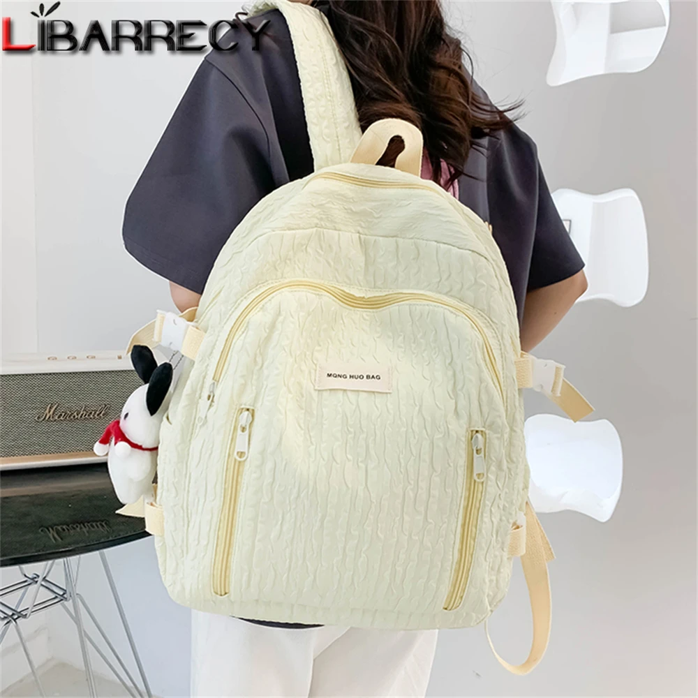 New Canvas Women Backpack Female Travel Bag Backpacks Schoolbag for Teenage Girls Solid Color Bookbag Mochila Bookbag Sac Femme