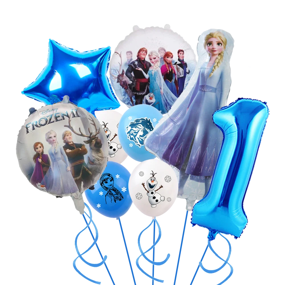 Disney Frozen Balloons Set 32'' Numer Foil Globlos Happy Birthday Party Anna and Elsa Latex Balloon Supplies Baby Shower Decor