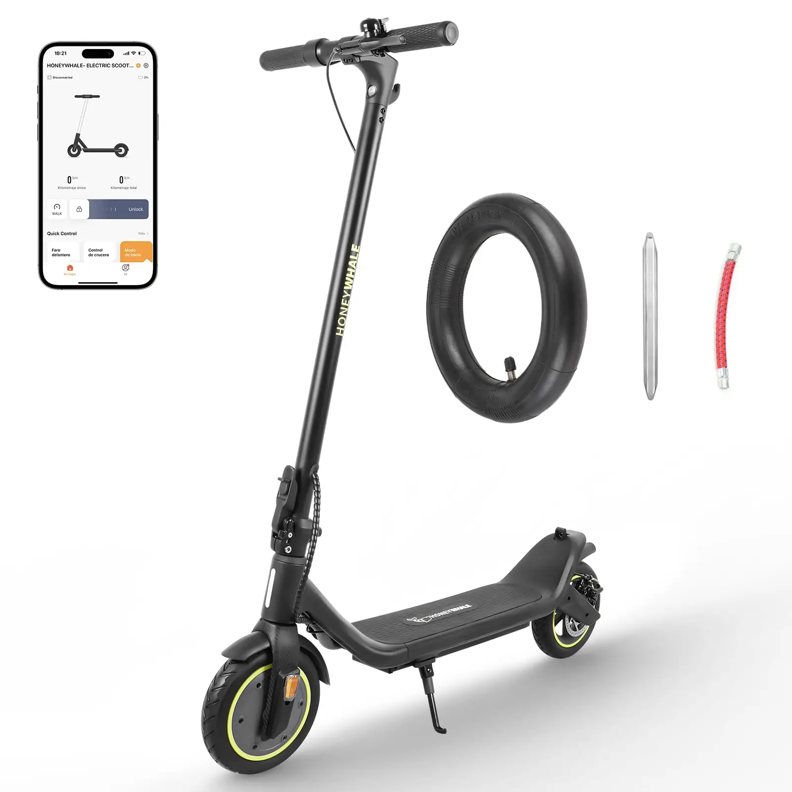 

HONEYWHALE M1 foldable electric Scooter for adults, maximum power 500 W Motor, maximum speed 25 KM/H, autonomy 15KM, electric Scooter with App Bluetooth Control, free shipping