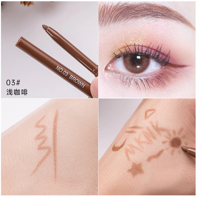 Waterproof Eyeliner Gel Pencil Blue Brown Eyeliner  Smooth Soft Easy Wearing Matte Concealer Pen Lasting Eyes Makeup Cosmetic