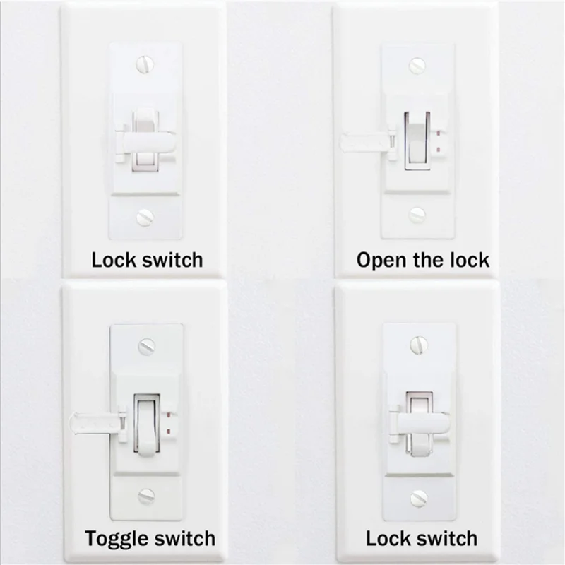 

AAAN-8 Pieces Of Light Switch Protective Cover Child Safety Switch Lock To Prevent Accidental Opening Or Closing