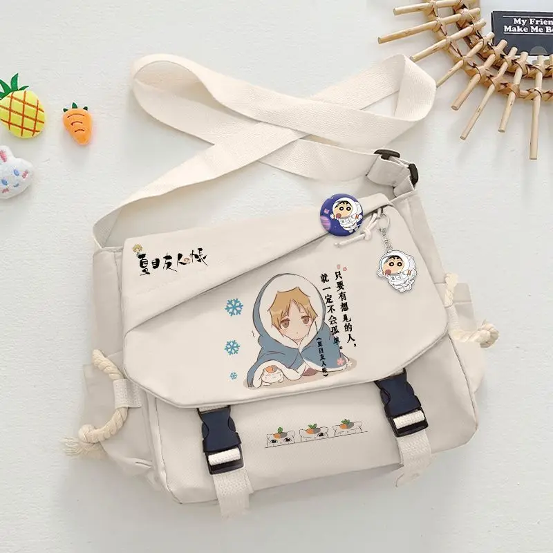 New Natsume Yuujinchou Workwear Bag Cartoon Anime Cute Crossbody Bag Men'S And Women'S Casual Versatile Single Shoulder Backpack