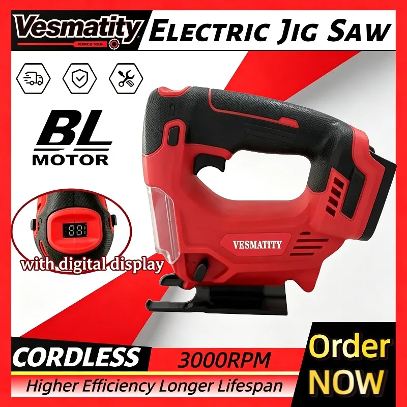 Portable Cordless Electric Jig Saw Portable Multi-Function Saw Vertical Wood Power Tool For Milwaukee 18V Battery