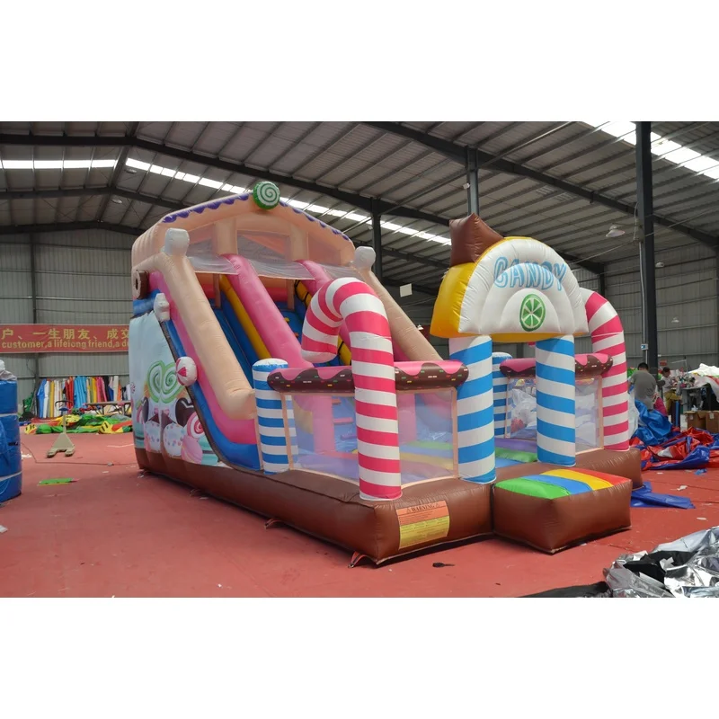 Candy-themed Commercial Inflatable Water Slide Trampoline Value Set, Creating a Dreamlike Children's Playground.