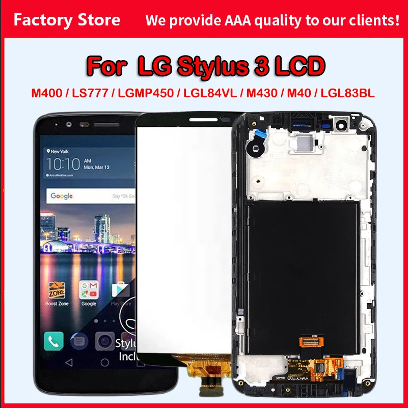 

5,7 ''AAA качество ЖК-дисплей для LG Stylus 3 Stylo3 K10 Pro LGMP450 LS777 M400DK M430 M40 LGL83BL LGL84VL с рамкой дисплей IPS экран