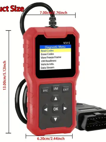 USB Powered 2025 Car OBD2 Scanner - Advanced Engine Diagnostic Tool, with code reader, multi-language support, suitable for 1996