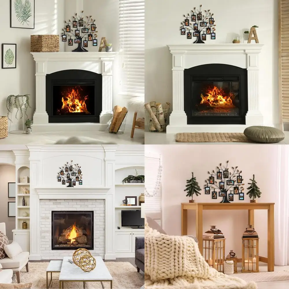 

12-Frame Family Tree Display with Adjustable Tassels - Perfect for Mother's Day, Birthdays, and Holidays - Black & Bronze