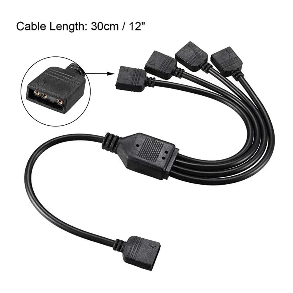 ARGB 5V 3pin prodloužení kabel adaptér 30cm 1 na 5 3pin RGB rozbočovač kabel pro MSI A SUS asrock AURA LED 3pin prodloužení kabel adap