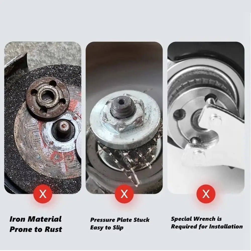 Galvanized Plate Angle Grinder Pressure Plate Self-Locking Design Inner Outer Flange Angle Grinder Flange Nut Set M10 Thread