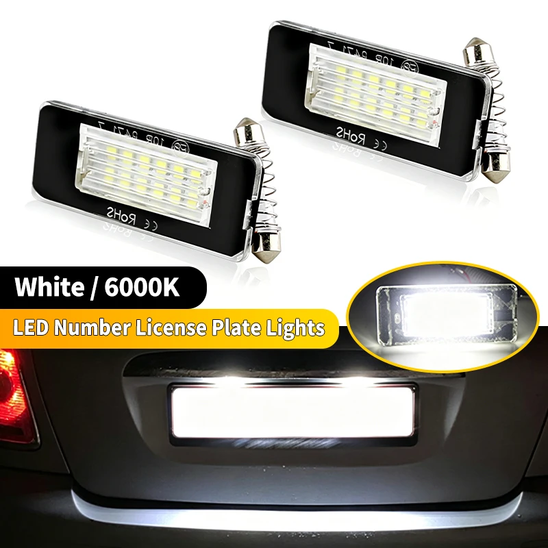 2PCS LED License Number Plate Lights White Tag Lamps for BMW Mini Cooper R50/R52/R53/R55/R55N/R56/R56N/R57/R57N/R58/R59/R60/R61