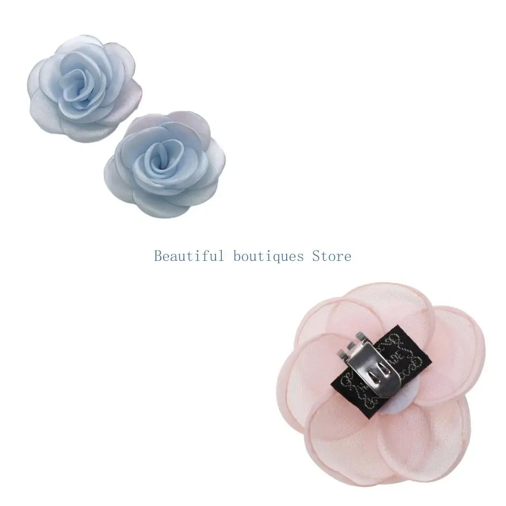 U4LF Rose Flower Shoe Clips Fabric Flower Shoe Charm Accessories Fashion Shoes Buckle