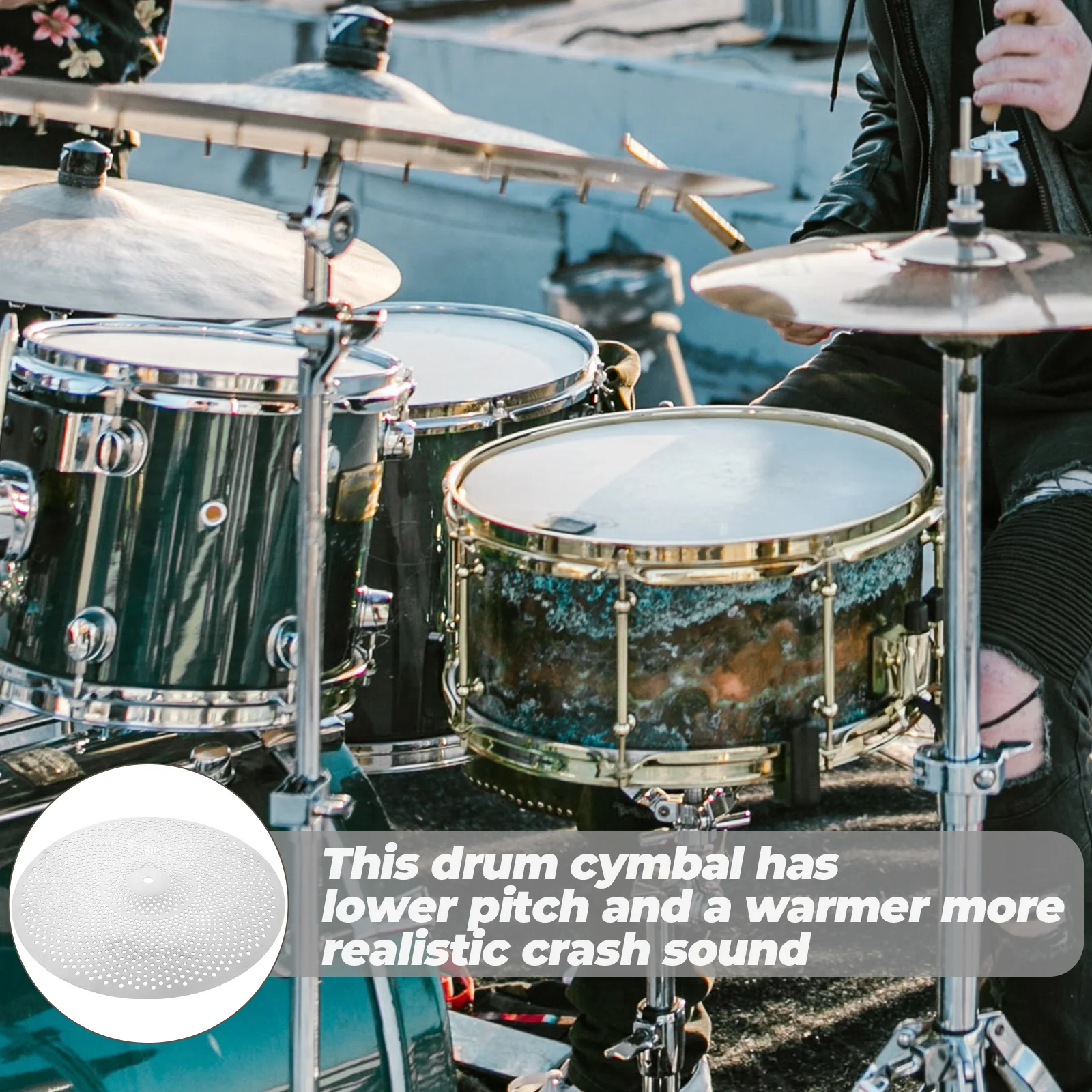 

Silent Hi-hat Crash Cymbal with Stand Cymbals for Drums Bass Electric Low Volume