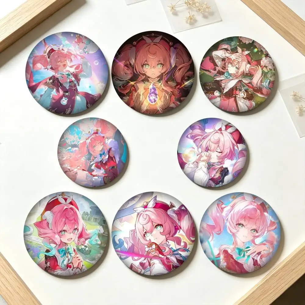 H-Honkai Star Rail Hyacine 25 32 44 58 75mm Badges Personalized Round Brooches Pins Accessory Gift